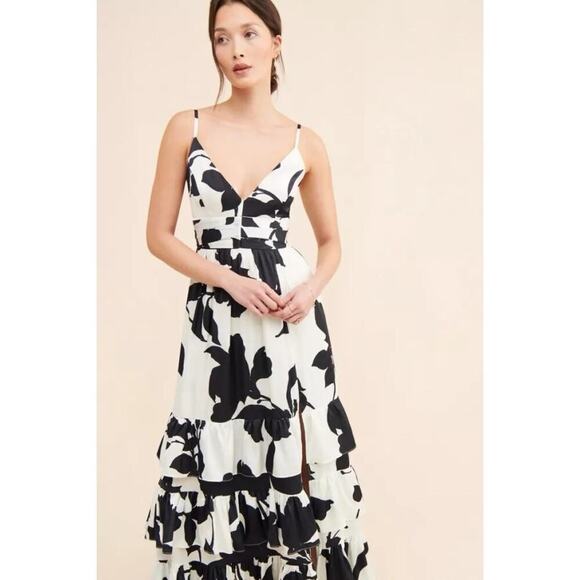 Hutch Guthrie Sleeveless Floral V-Neck Side-Slit Maxi Dress Size 2 NWOT - Picture 3 of 13